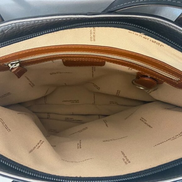 Derek Alexander Purse Shoulder Tote Bag Central Park Style CP8799 Black Leather - Picture 9 of 14